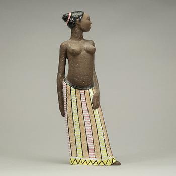 SKULPTUR, stengods, "Inongo", Mari Simmulson, Upsala-Ekeby. 1950/60-tal.