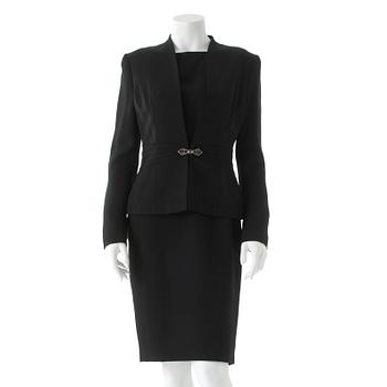 512. RALPH LAUREN, a two-piece black dress consisting of jacket and dress.