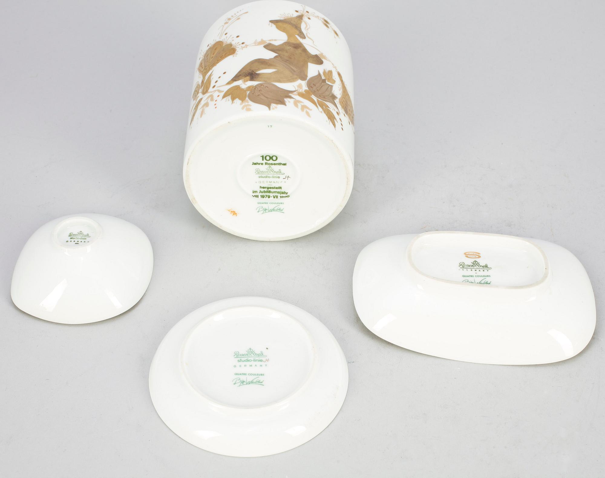 PARTI PORSLIN, 5 delar, porslin, Björn Wiinblad, Studio-line, Rosenthal.