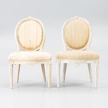 Stolar, ett par, Stockholmsarbeten, sent 1700-tal, Gustavianska.