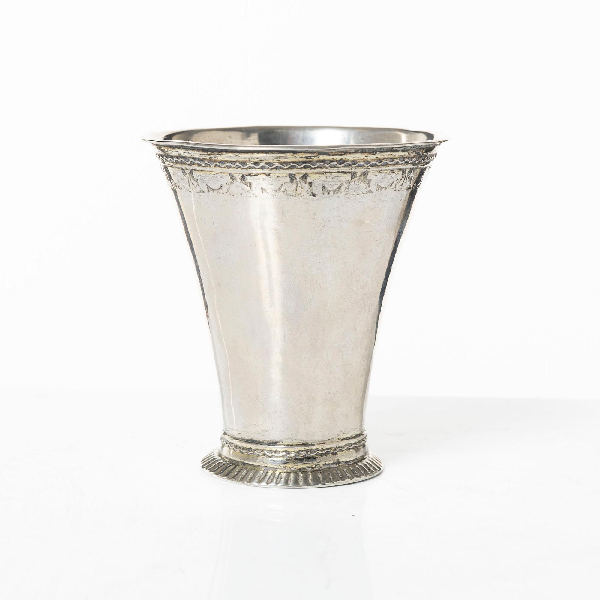 A Swedish silver beaker, mark of Lars Beckman d e, Örebro, active 1712-1748 (1752).