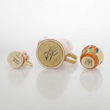 Clarice Cliff, 10-piece coffee service, stamped "Crocus", England.