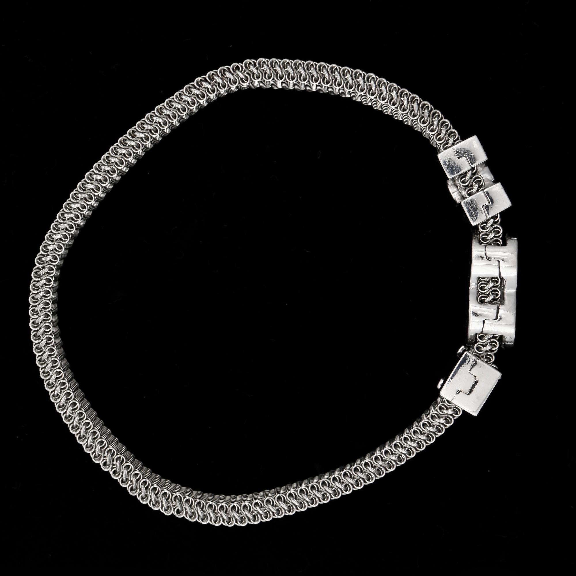 ARMBAND, stål och 14k vitguld med briljantslipade diamanter tot ca1,00ct. 2000-tal.