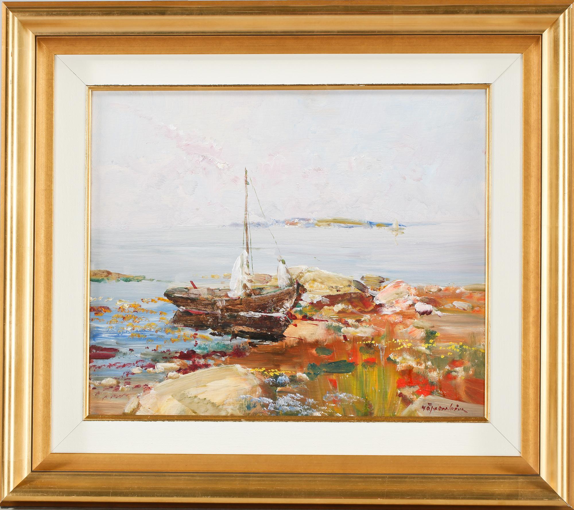 HUGO ÖFVERSTRÖM, olja på pannå, signerad.