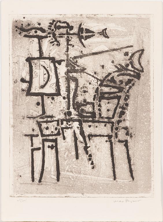 Max Papart, etching, 1971, signed and marked essai.