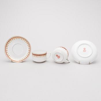 A late 19th Century 16-piece Russian Porcelain Tea Set by Gardner.