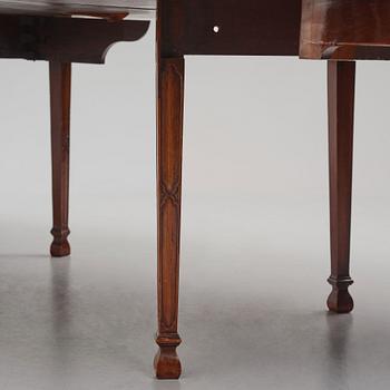 A George III mahogany D-end dining table, circa 1800.