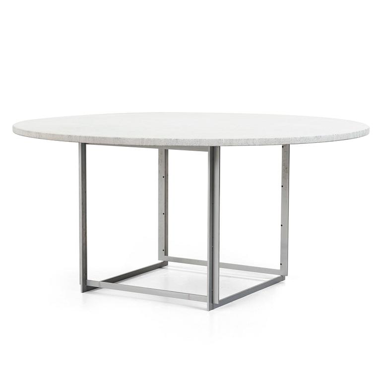 Poul Kjaerholm, a 'PK-54' steel and marble dining table by E Kold Christensen, Denmark.