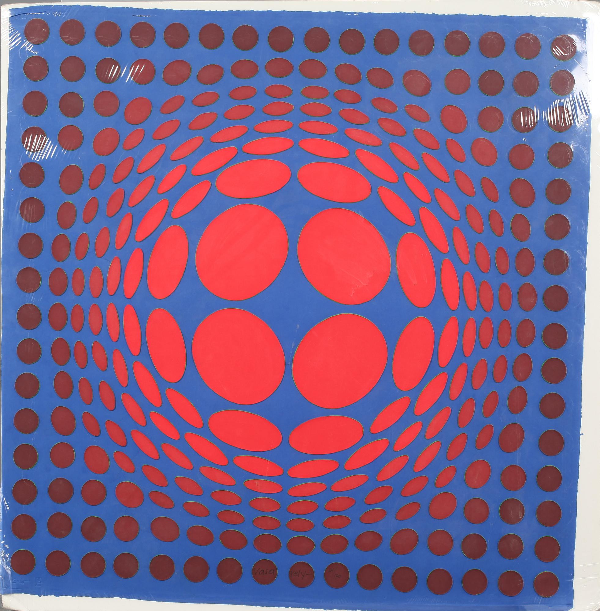 VICTOR VASARELY, färgserigrafi/blandteknik, signerad och numrerad 64/120.