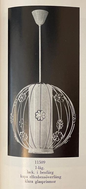 Harald Notini, a rare ceiling lamp model 11509, Arvid Böhlmarks Lampfabrik, Stockholm, 1950s.