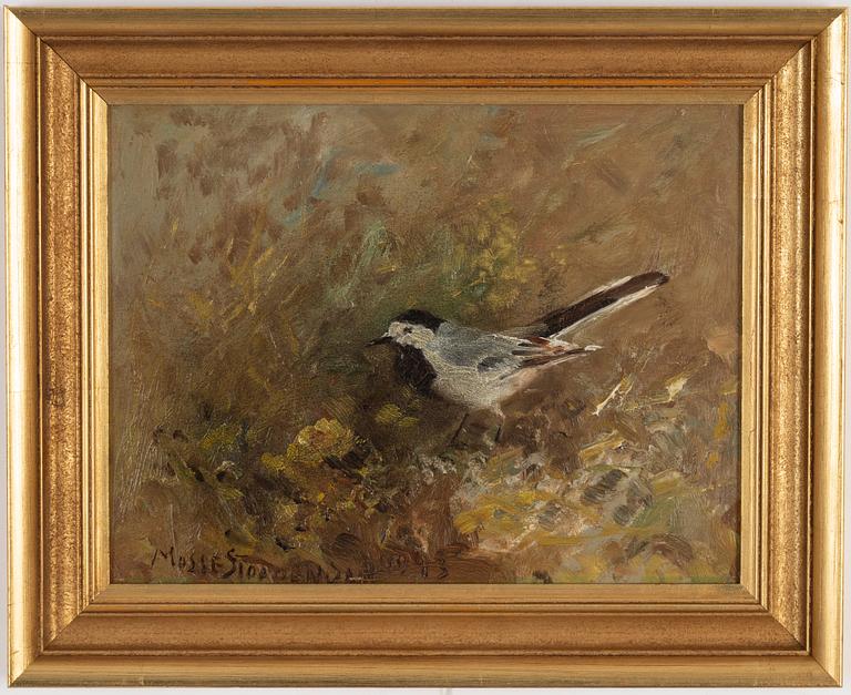 Mosse Stoopendaal, olja på pannå, signerad och daterad 1943.