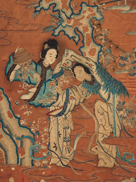 A silk embroidery, Qing dynasty, 19th Century.