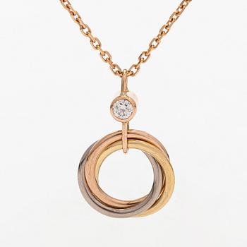 Cartier, kaulakoru, "Trinity Pendant", 18K kultaa ja briljanttihiottu timantti.