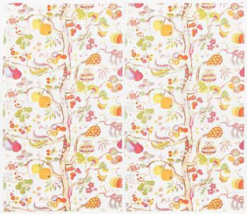 Josef Frank, a pir of curtains, 'Vegetable Tree', Svenskt Tenn.