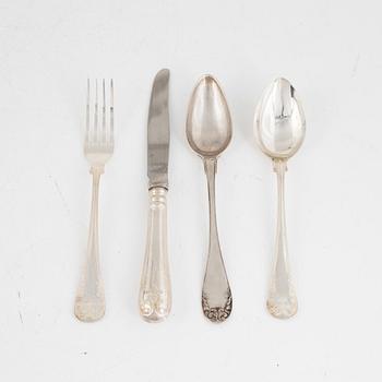 A Swedish Silver Cutlery, "Gammal Fransk", mark of Eskilstuna Matsilver Ab, Eskilstuna 1995 (30 pieces).