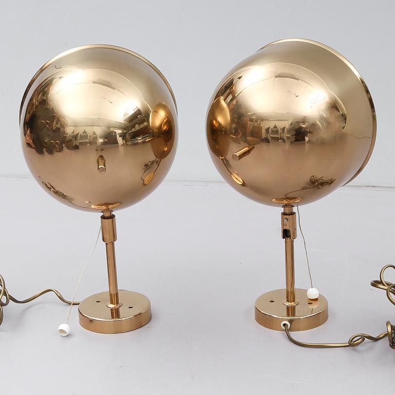 SÄNGLAMPOR, 1 par, Bergboms, 1900-talets andra hälft.