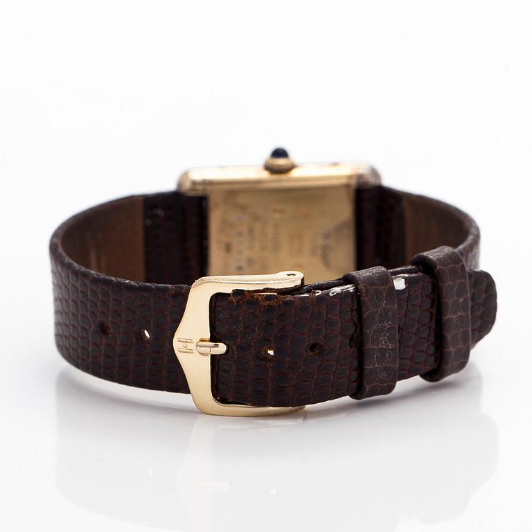 Cartier, must de Cartier, Tank, "Lemon Dial", rannekello, 20,5 x 20 (28) mm.