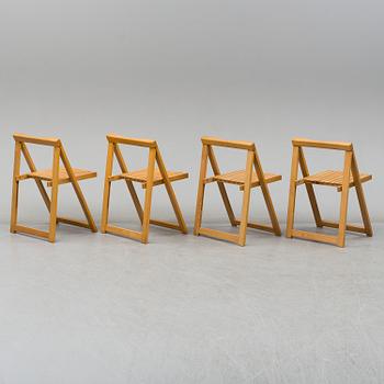 A gateleg table and 4 chairs, late 20th century.