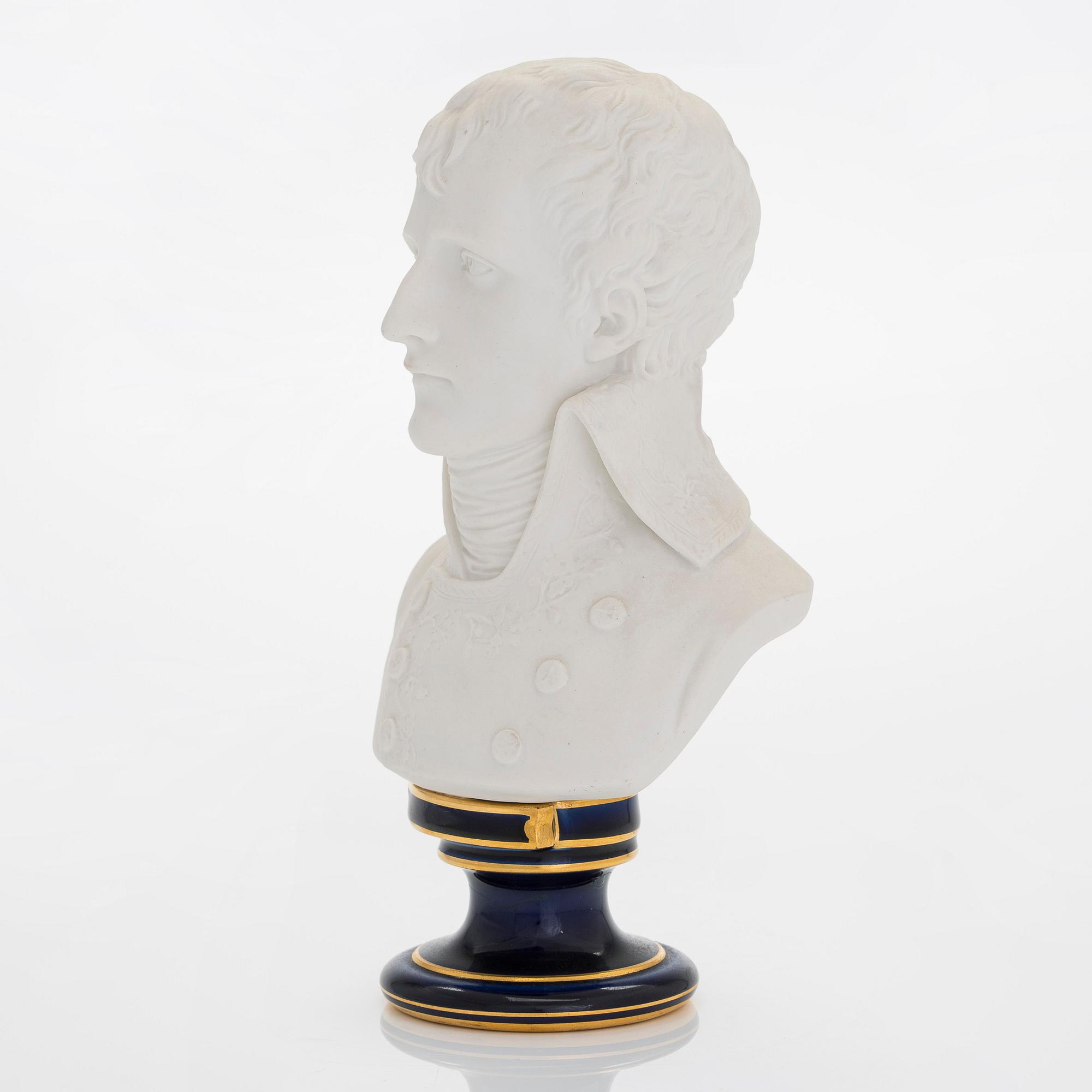 A biscuit bust of Napoleon Bonaparte, Sèvres, France.