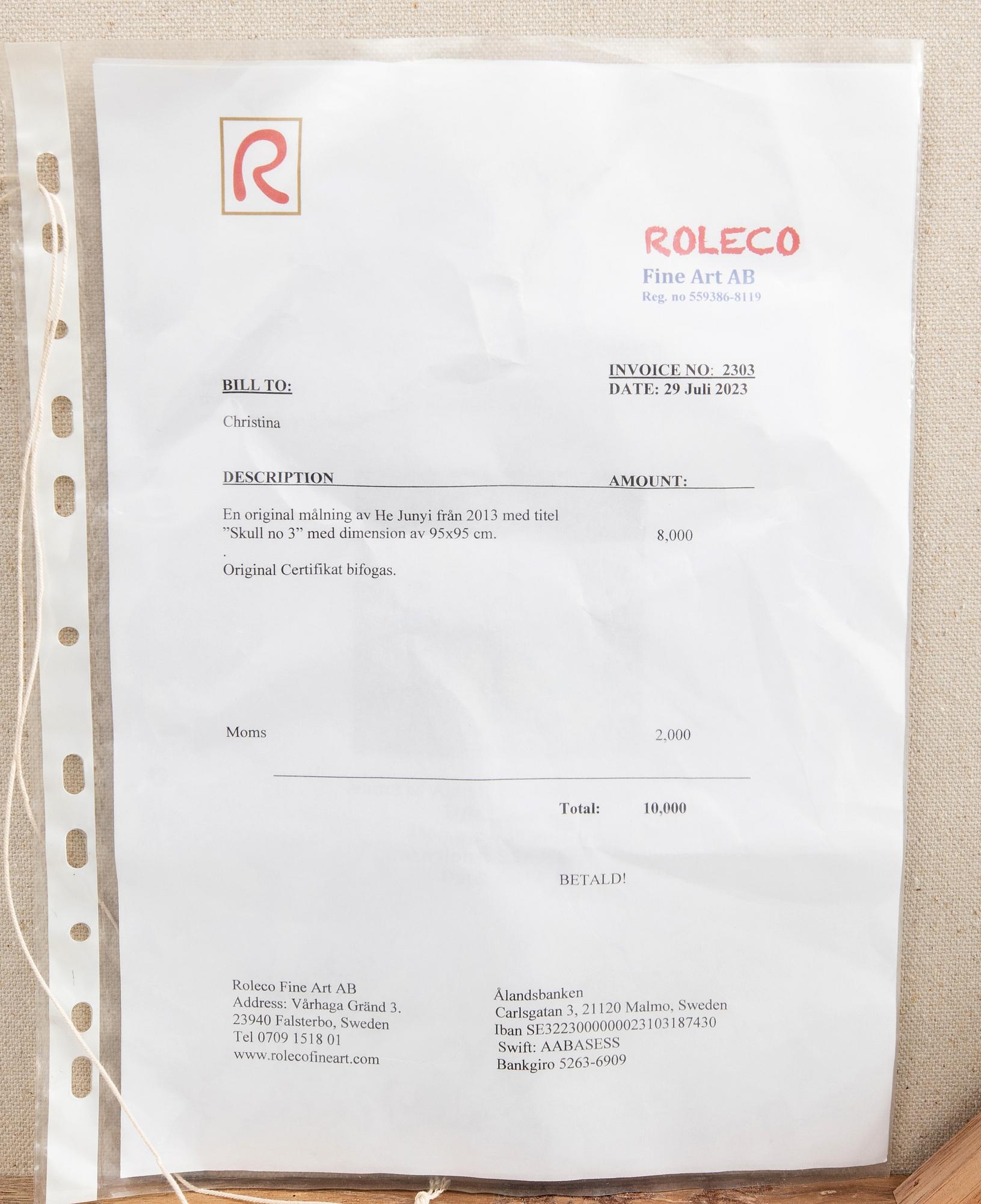 He Junyi, "Skull No. 3".