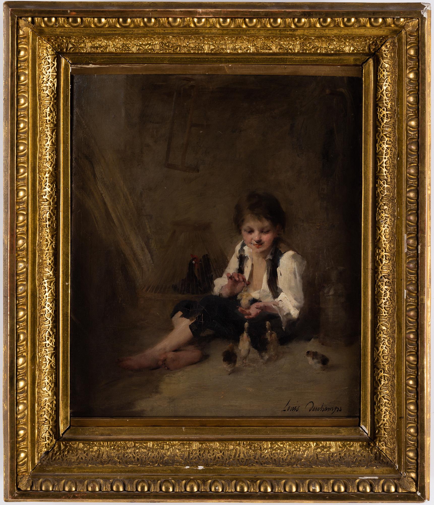 LOUIS DESCHAMPS, oil on canvas, signed Louis Deschamps.