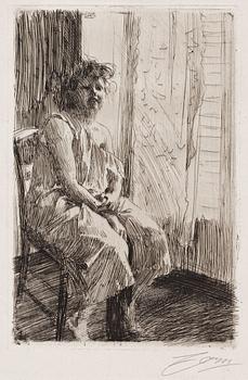 766. ANDERS ZORN, etsning (état III av III), 1891, signerad med blyerts.