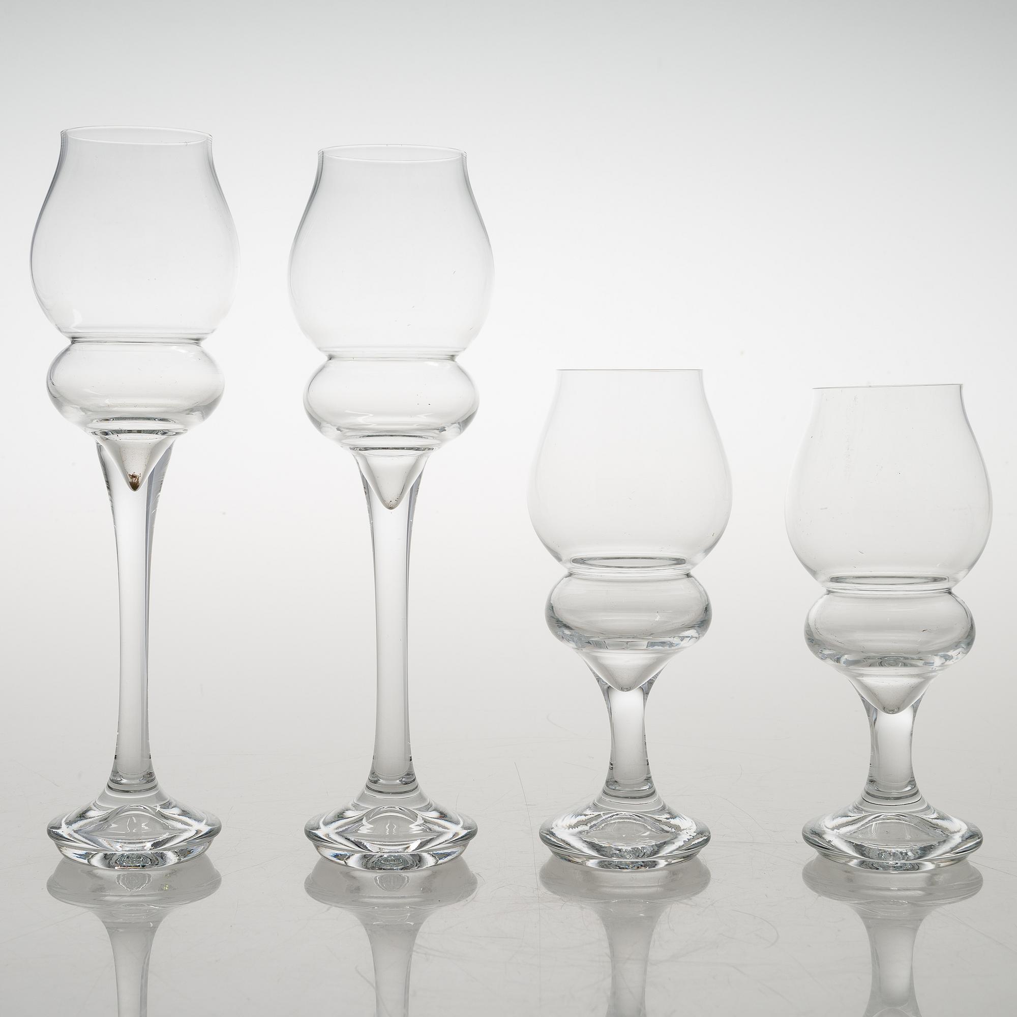TIMO SARPANEVA, set of 9+2 'Lokkiluoto' (Seagull rock) drinking glasses for Iittala.