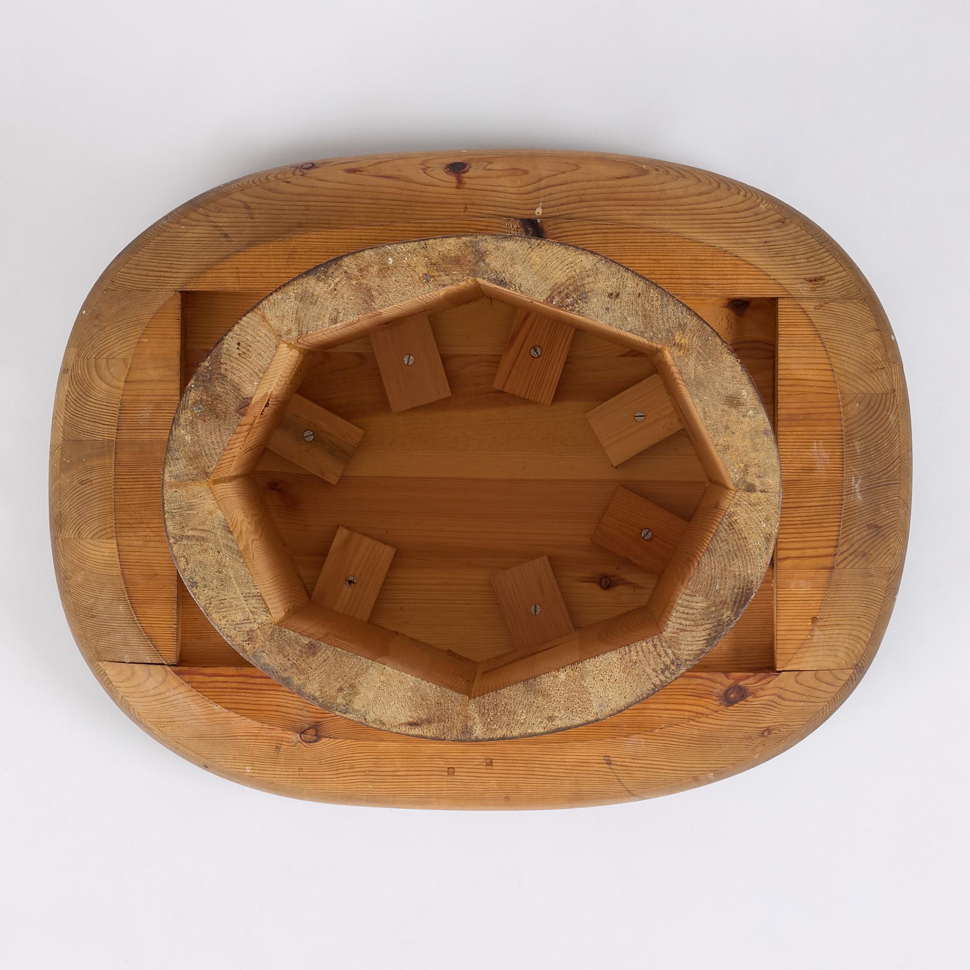 Axel Einar Hjorth, a stained pine "Utö" table, Nordiska Kompaniet, Sweden, 1930s.