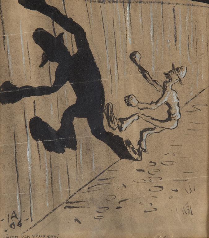 IVAR AROSENIUS, mixed media on paper, signed I.A. and dated -06.
