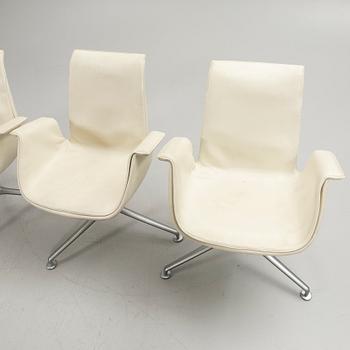 Preben Fabricius & Jørgen Kastholm, Stolar, 4 st, ”Tulip 6727”, Walter Knoll, 1900-tal.