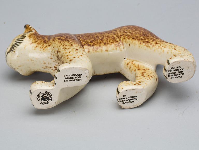 FIGURIN, stengods, "Lodjur", Lisa Larson, Gustavsberg.