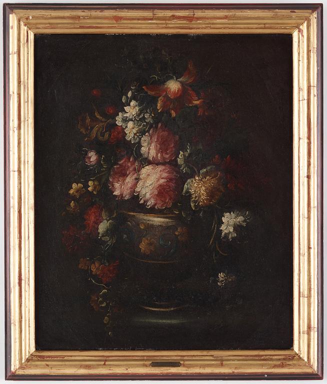 JEAN BAPTISTE MONNOYER, hans efterföljd. Ett par. Osign. Uppfodrad duk 65 x 54 cm vardera.