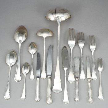 BESTICKSERVIS, 124 delar, silver, "Chippendale", bla K Andersson, Stockholm, 1928. Vikt ca 4403g.