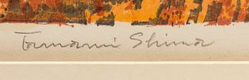 TAMAMI SHIMA (1937-1999), färglitografi. Japan, signerad, numrerad 19/100 samt daterad 1961.