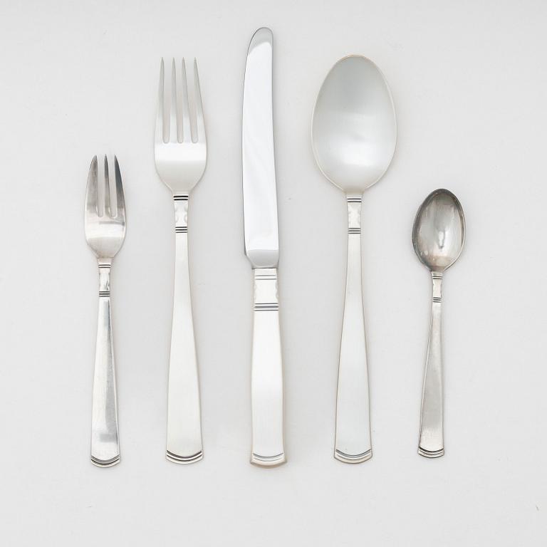Jacob Ängman, a silver cutlery set, 42 pieces, model "Rosenholm", GAB, some Eskilstuna 1990.