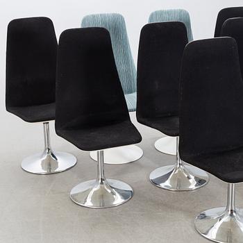 JOHANSON DESIGN, 6+2 chairs, "Viggen", second half of the 20th century.