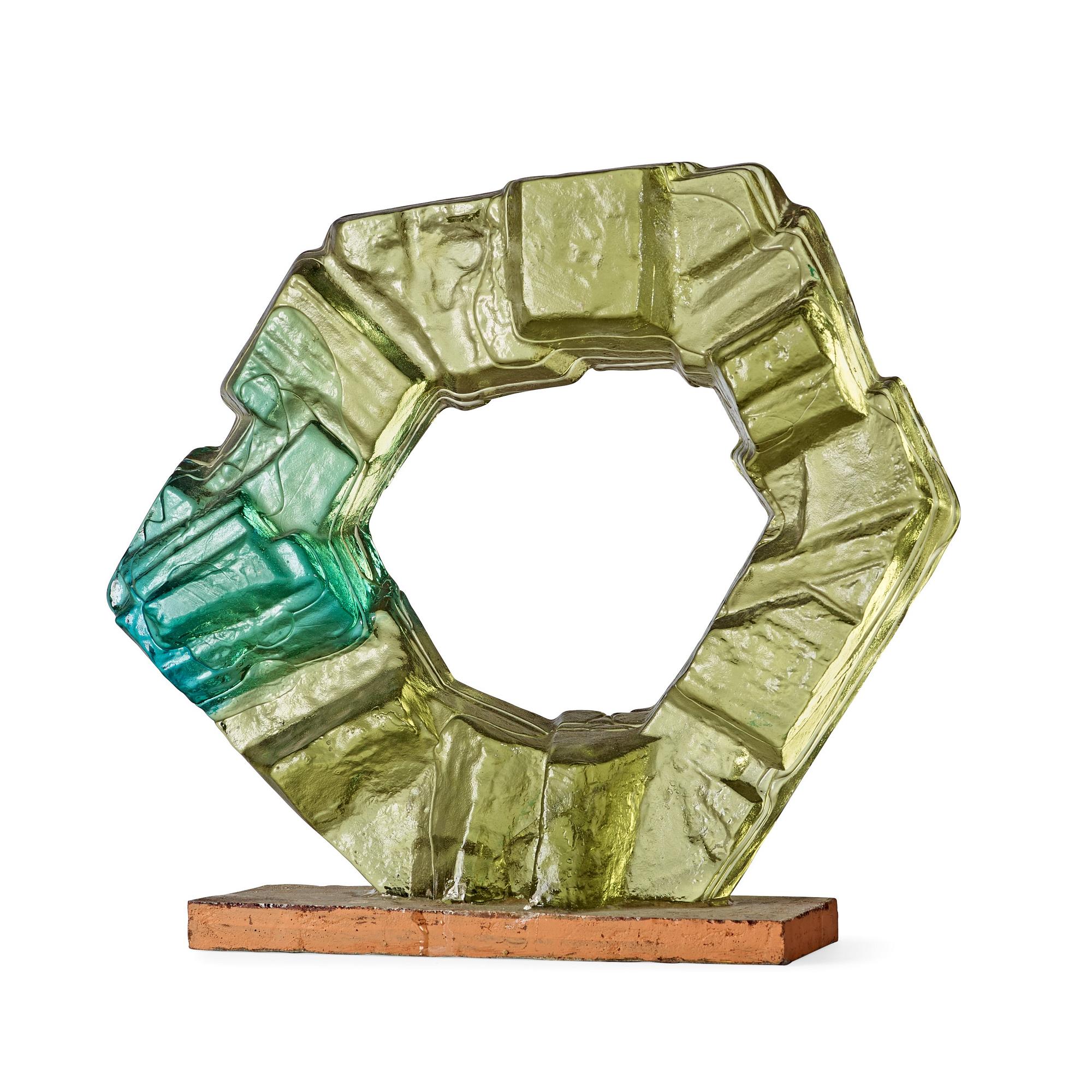 EDVIN ÖHRSTRÖM, skulptur "Korona", Lindshammars glasbruk.