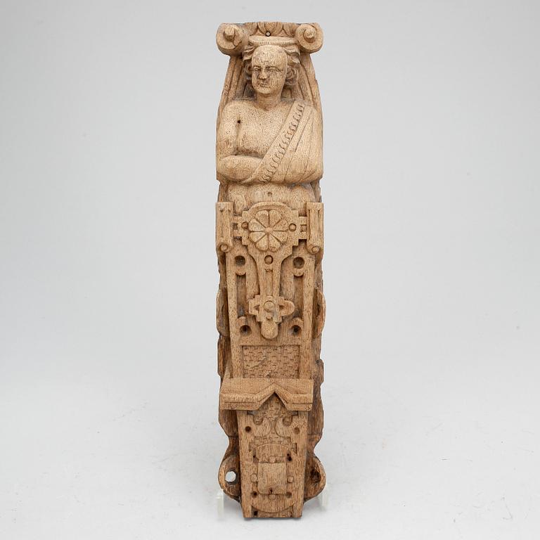 TRÄPANELER, 6 st, snidat trä, bl.a 1600-tal.