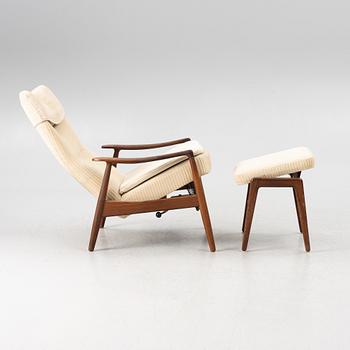 Fåtölj med fotpall, 1900-talets andra hälft, Danmark.