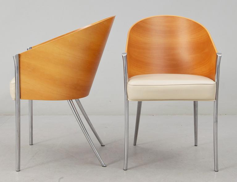 STOLAR, 3 st samt BORD, "Costes", Philippe Starck, Aleph, Driade. Italien.