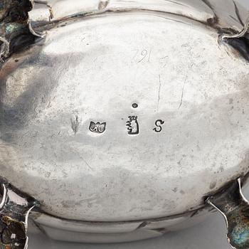 Andreas Cron, skrin, silver, Malmö 1755. Senbarock.