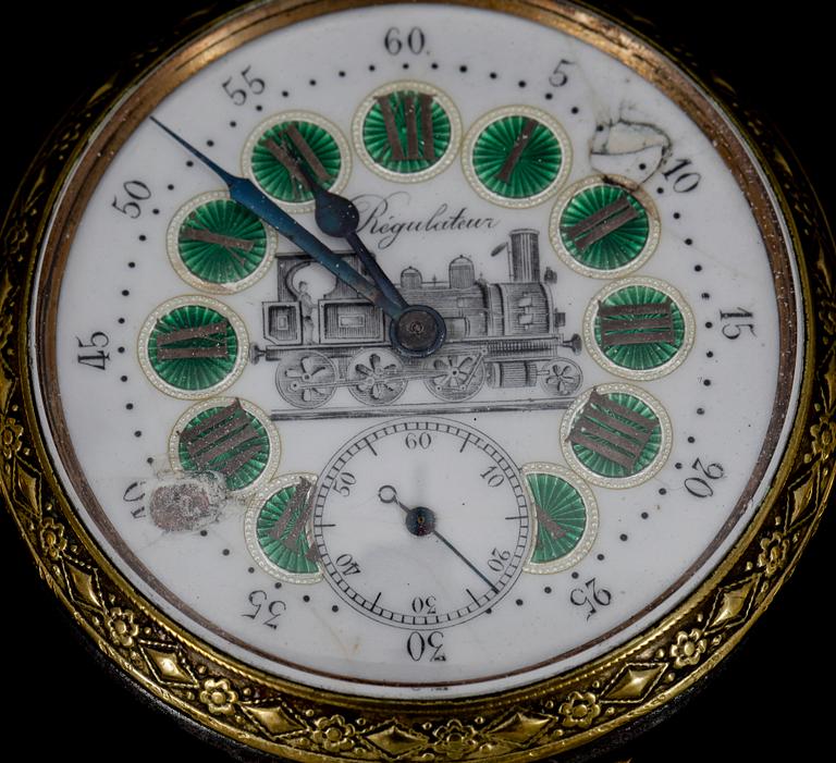 FICKUR, 4 st, bla Remontoir, silver. 1900-talets första hälft.