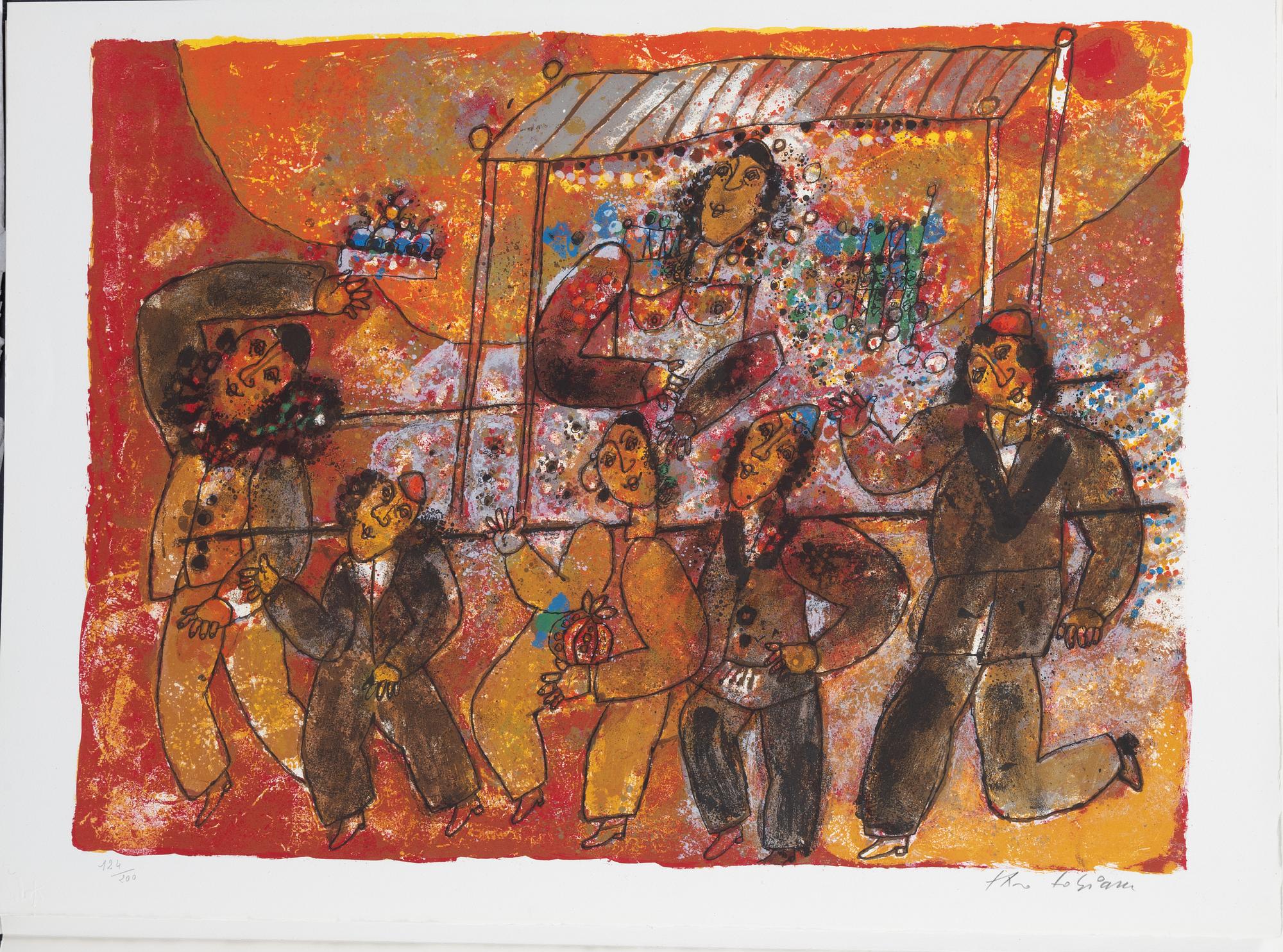 Theo Tobiasse, portfolio with 12 lithographs in colours, 1976, signed 124/200.