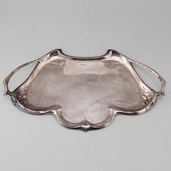 WÜRTTEMBERGISCHE METALLWARENFABRIK, an Art Nouveau silver plated tray, early 20th Century.