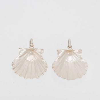 A pair of silver Pilgrim Shell pendants by Berit Johansson, W&A Sävsjö Goldsmith.