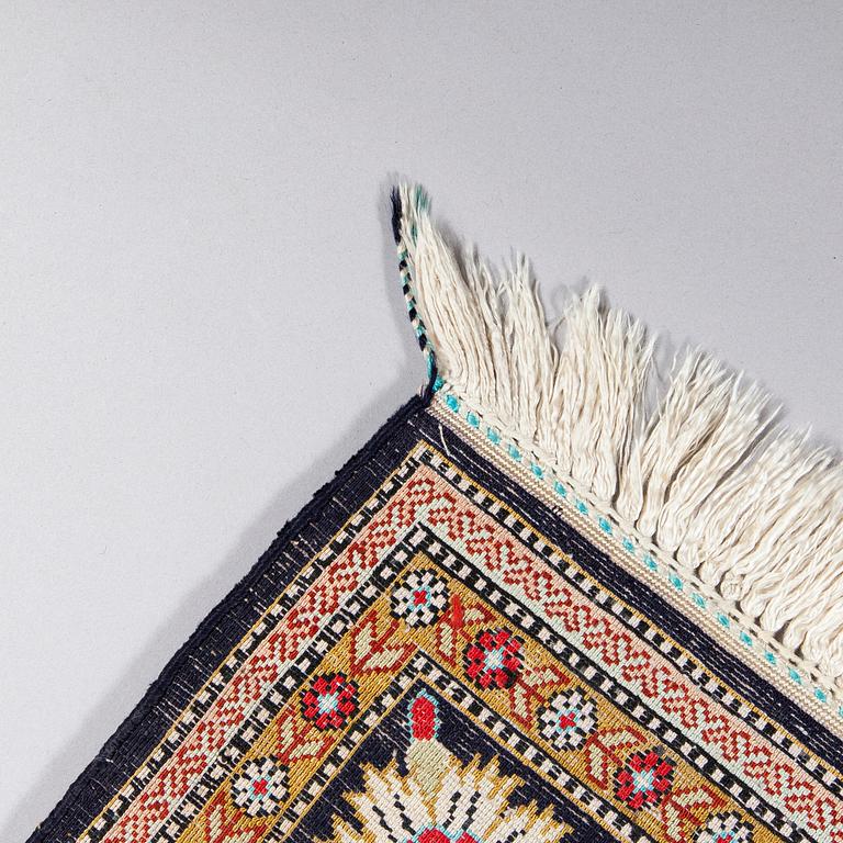 A runner, Ghom, silk. Approx. 100 x 425 cm.