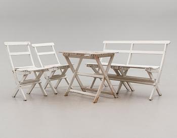 TRÄDGÅRDSMÖBEL, 4 delar, 1900-talets första hälft.