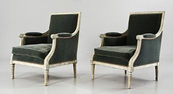 BERGÈRER, ett par, gustaviansk stil, 1900-talets första hälft.