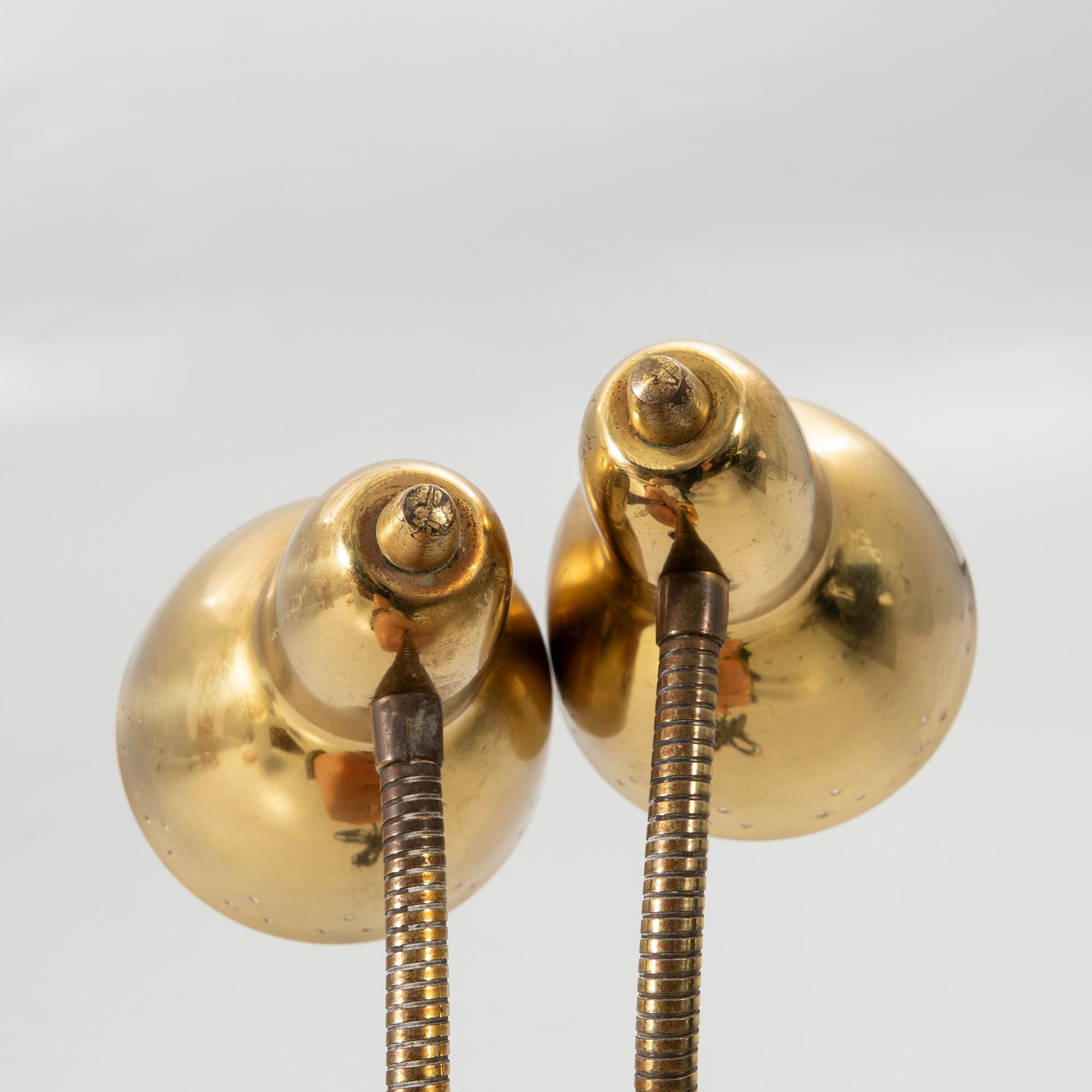 Wall lights, a pair, mid-20th century.