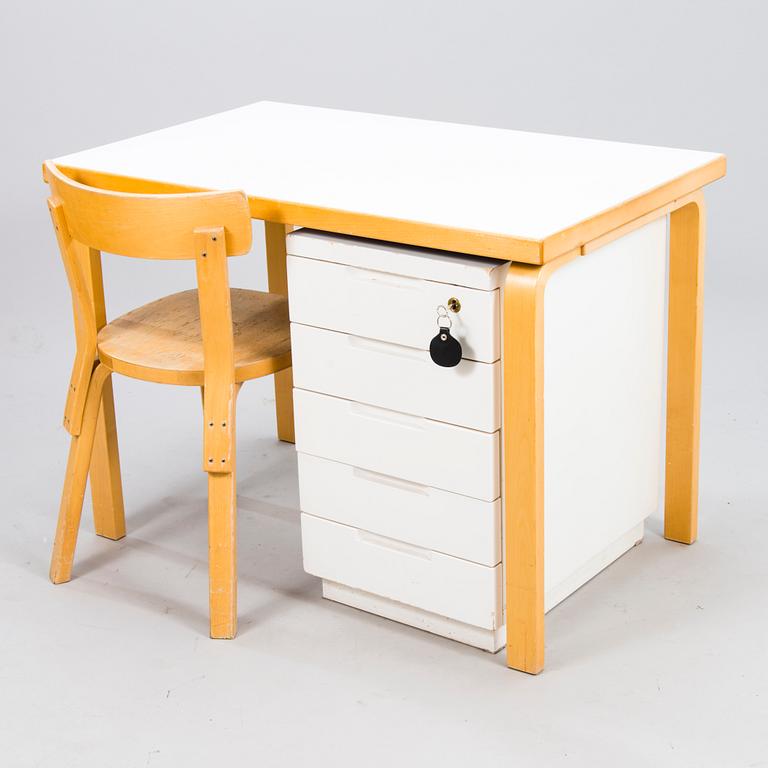 ALVAR AALTO, TABLE, DRAWER UNIT AND CHAIR 69.